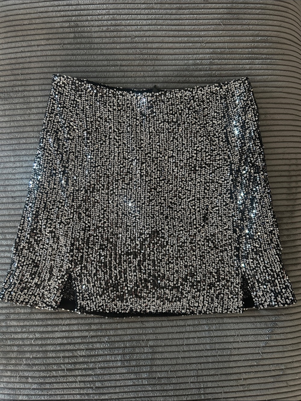 Audrey 3+1 Silver Sequin Mini Skirt